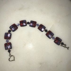 gorgeous handmade purple and red bracelet